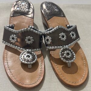 Jack Rogers Metallic Silver and Bronze Sandals